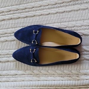 Talbots navy blue suede flats